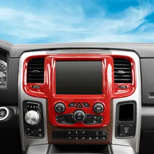 Custom Center Console Navigation Panel Cover Trim For Dodge RAM 2011-2017 Decorative Accessories Dashboard Automotive Auto Vehicle Carbon Interior