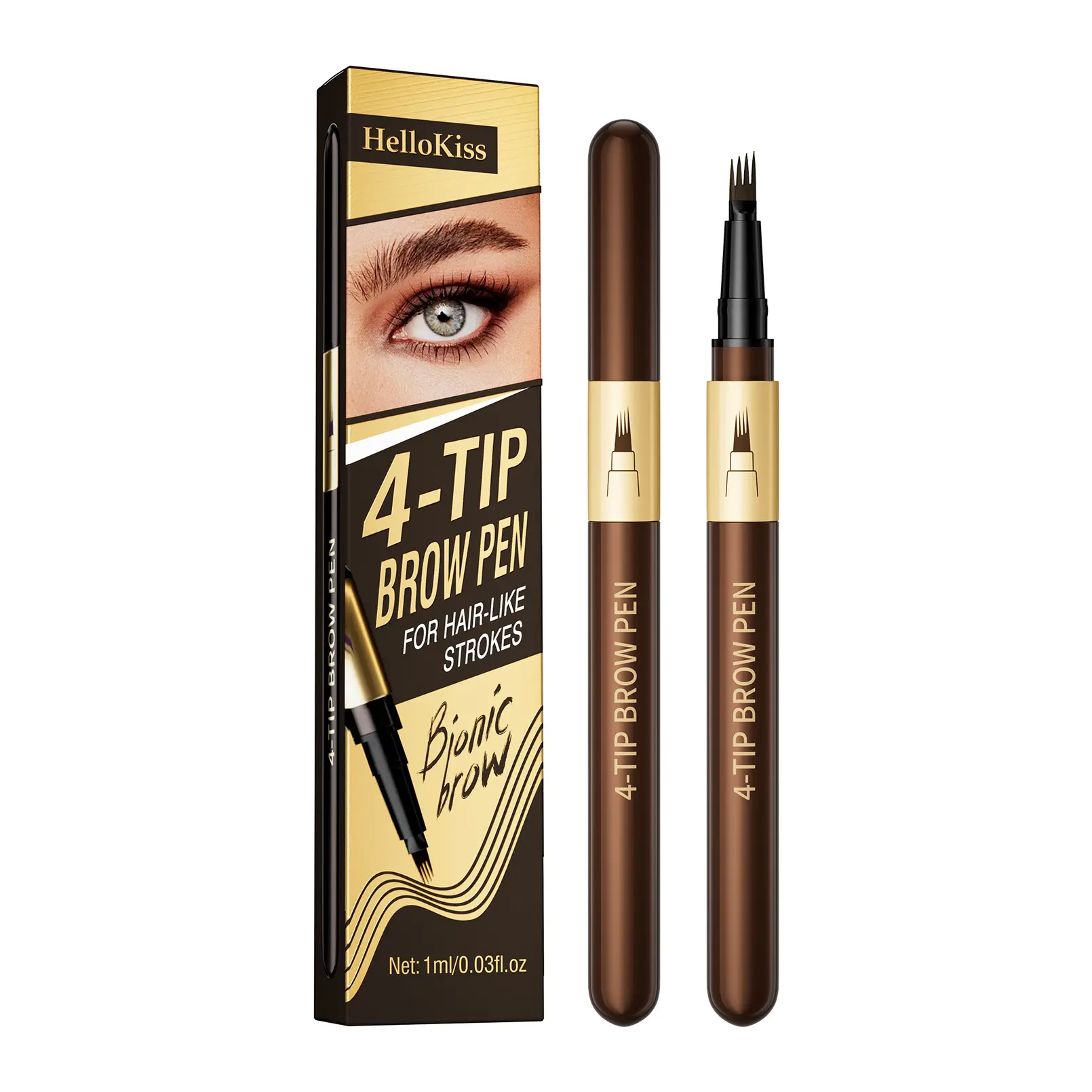Eyebrow Pencil, 4 Tip Microblade Eyebrow Pen, Smudge-Proof brow pen, waterproof eyebrow pencil, Long-Lasting Natural Eye Brow Pencils for Women