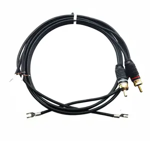 Turntable Cable RCA to Bare End with Ground Lugs