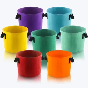 10 Gallon Grow Bags, 7 Pack Colorful Fabric  Pots with Handles for Garden and Outdoor Planting