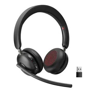 Dytole Wireless Headset with Mic for Work, Bluetooth 5.3 Headset with Noise Cancelling, Wireless Headphones with Mic & USB Dongle, 65H & Mute, Ideal for PC/Call Center/Computer/Laptop/Study