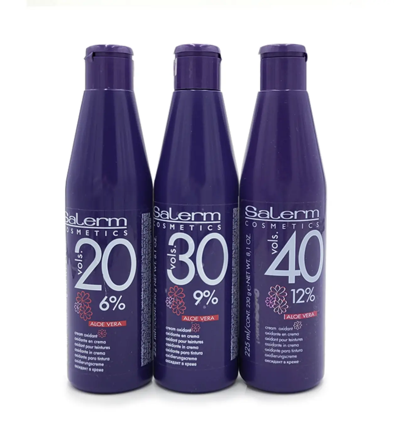 SALERM Aloe Vera Cream Oxidant Hair Developer, 8.1 oz - Conditioning Formula for Cosmetic Color Protection and Glossy Results, Vanilla Scent Grey Hair Pump Hair Dye