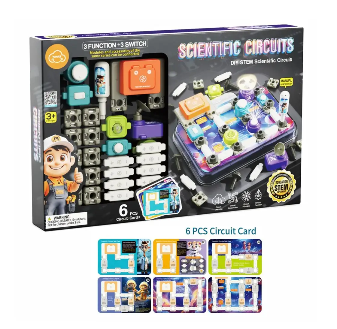 Science Kits for Kids Age 5-7 8-12, STEM Educational Learning Toys with 46 Circuit Parts, Travel Sensory Table Fidget Toy for Boys Girls Birthday Gifts Ages 3 4 5 6 7 8 9 10 11 12