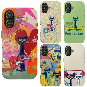 Pete The Cat – Groovy & Colorful Phone Case Collection| Fun Pete The Cat Art| Cover,phone Case Suitable for Iphone 11/12/13/14/15/16/17 Pro Promax Plus Air, Gift