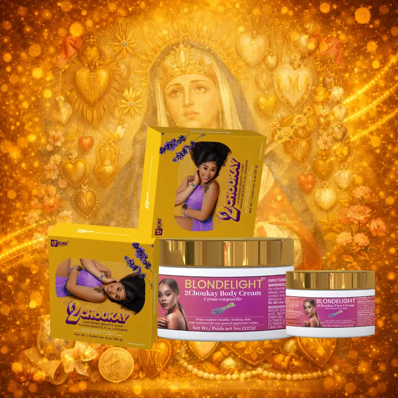 2Choukay BLONDELIGHT Bèl Manmi 4-Piece Daily Body Care Kit - Lavender Moisture-Rich Cleanser, Hydrates Daily Moisturizer - Ideal for Oily Skin Adults, Gifting Option