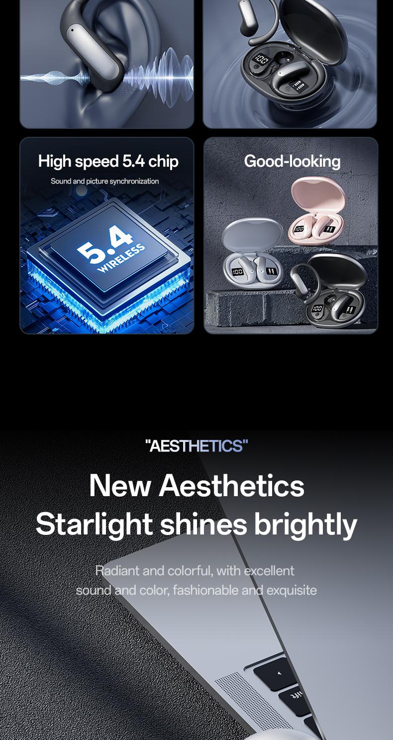 Wireless Earbuds, Sports Bluetooth Headphones, 80Hrs Playtime Ear Buds with LED Power Display, Noise Canceling Headset, IPX5 Waterproof Earphones for Workout/Running