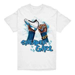 Sneaker Girl Nail T-shirt Match 9 Powder Blue| Color-Match Design Shirt |Customizable Fit (S-5XL) | Ideal for Matching Your Favorite Sneakers