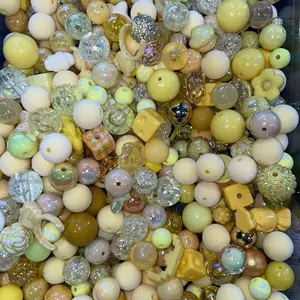 Yellow Beads for DIY Crafts and Sewing Projects Beaded Tassel Charms Beaded Mesh Bangle Charms Perfect for Jewelry and Home Decor