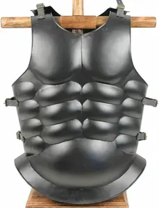 Medieval Warrior Muscle Roman Conqueror Body Armor Cuirass for Historical Reenactments Cosplay LARP Full Size 18 AWG Steel Hand Forged with Adjustable Leather Straps