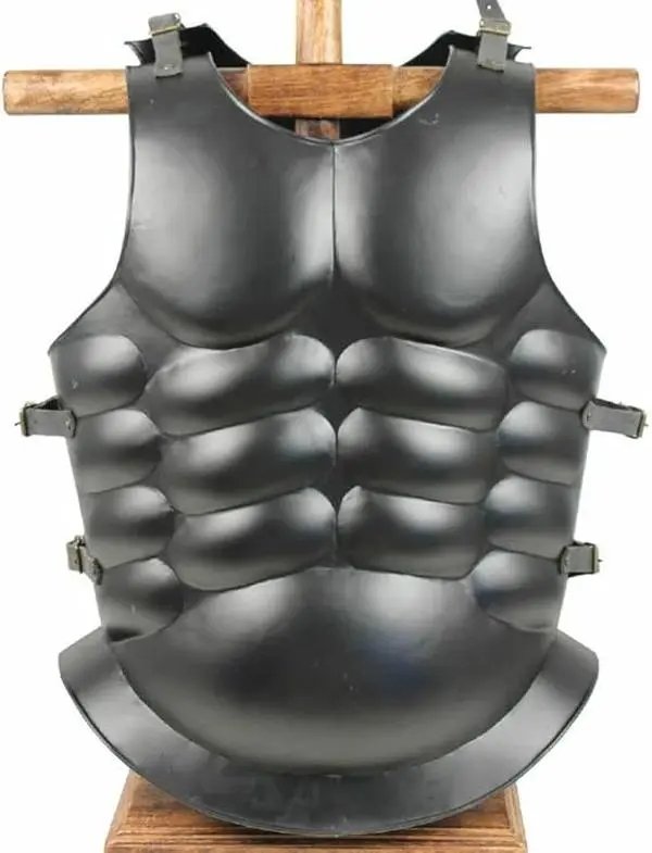 Medieval Warrior Muscle Roman Conqueror Body Armor Cuirass for Historical Reenactments Cosplay LARP Full Size 18 AWG Steel Hand Forged with Adjustable Leather Straps