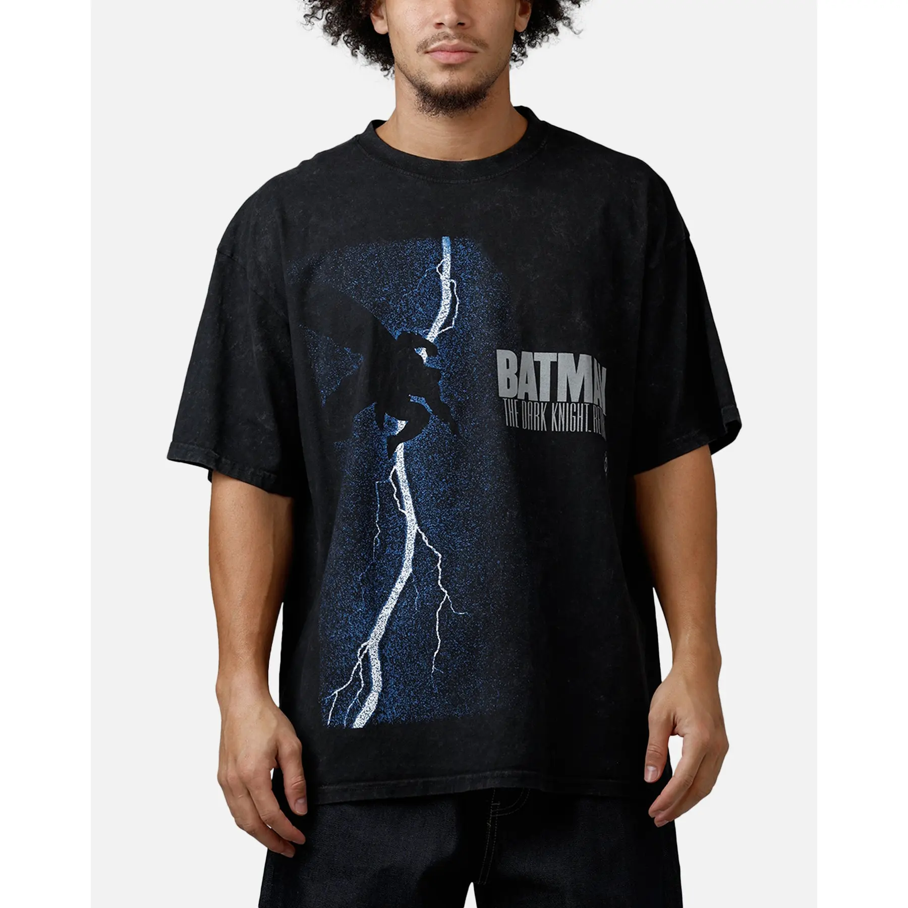 73Studio X DC Batman Dark Knight T-Shirt Black Acidwash