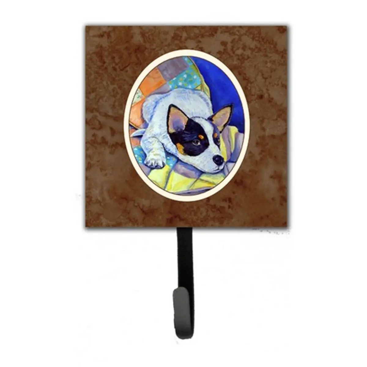 212 MAIN Australian Cattle Dog Metal Wall-Mounted Leash Hook Hanger - Home Decor Organizer with Metal Plate, Hardboard Tile for Key Storage, Complementary to Shelves, 6" H x 1.25" W x 4.25" L, for Home/Office