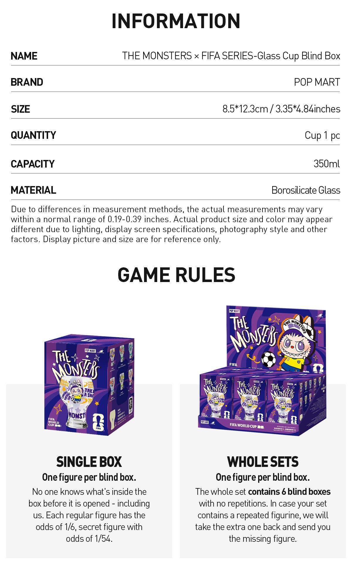 [POP NOW]THE MONSTERS × FIFA SERIES-Glass Cup Blind Box POP MART