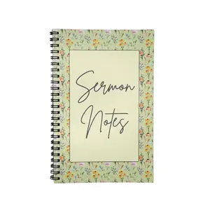 Sermon Notes Journal for Women – Softcover Spiral Bound Christian Notebook, PaperandProgressJournals, 8.5” x 5.5”, 50 Lined College Ruled Pages, Floral Church Note-Taking Journal for Bible Study & Worship