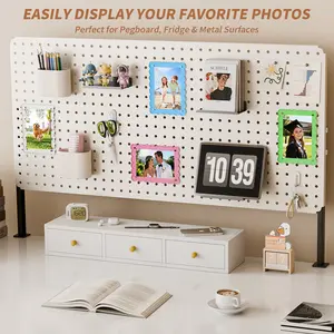 Artistic Minimalist Christmas Holiday Photo Frame, Colorful Acrylic Transparent Light, Desktop Display, Home Decor Polished Finish