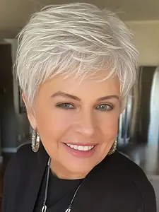 Elegant Women's Short Synthetic Glueless Wig, Heat Resistant Fiber, Premium Inner Net, Suitable All Seasons, Perfect for Any Occasion, Glueless Hd Wigs