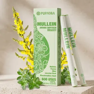 PUFFORA Botanical Inhaler| 100% Plant-Based Habit Replacement| Zero Nicotine Essential Oil Aromatherapy| Mullein & Mint for Clear Breathing| Portable Stress Relief & Focus Aid