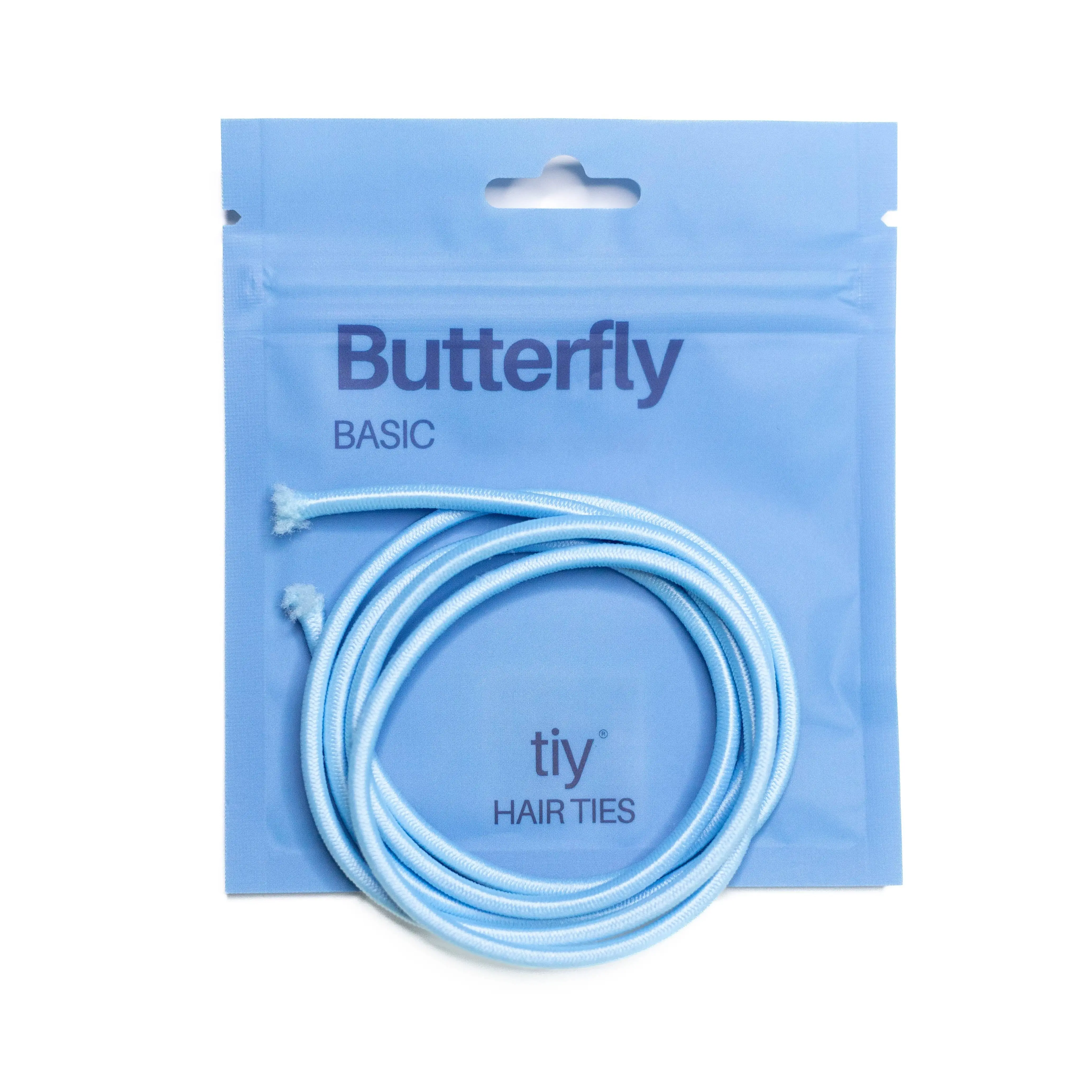 TIY Butterfly Basic Hair Tie - 34 Inches Light Blue Customizable Hair Tie for Any Hair Type - 13x Stronger & 2x Stretchier Than Regular Hair Ties