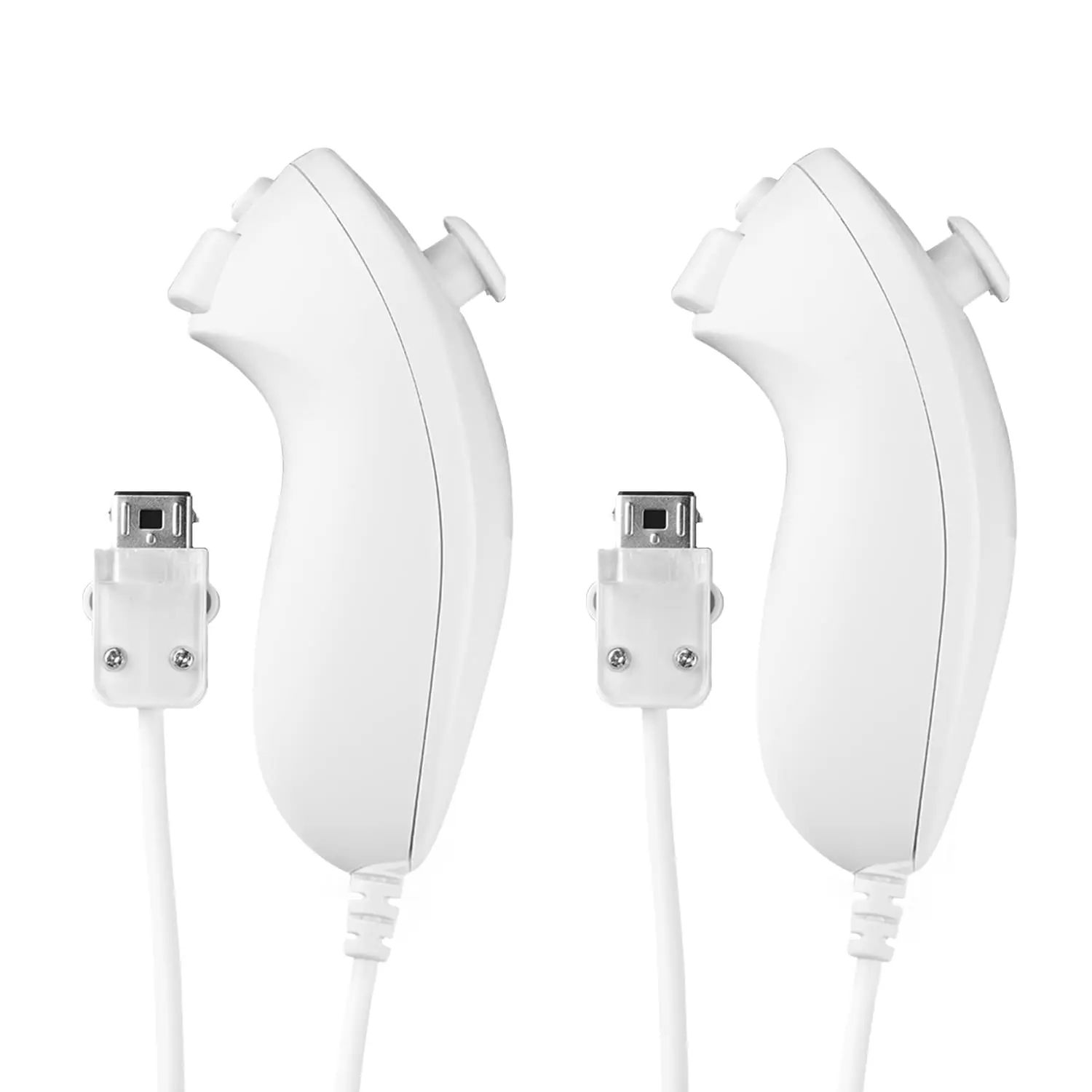 2 Pack Nunchuck Controllers for Wii, Remote Nunchuk Jostick  Controller Compatible with  Wii & Wii U Video  Gamepads