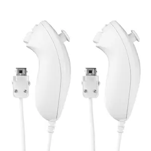 2 Pack Nunchuck Controllers for Wii, Remote Nunchuk Jostick  Controller Compatible with  Wii & Wii U Video  Gamepads