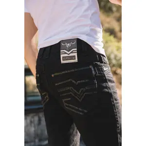 Platini Mens Holt Slim Boot Cut Jeans - Black