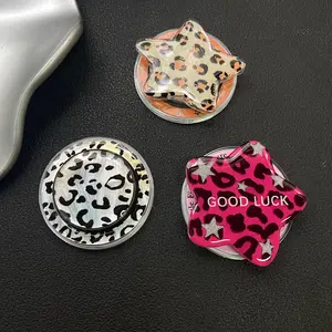 Han Chao wine red leopard print pentagram suitable for magsafe mobile phone magnetic bracket airbag phone case back sticker magnetic suction