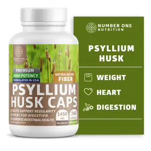 N1N Premium Psyllium Husk Capsules [All Natural,1450 MG] Powerful Soluble Fiber Supplement to Support Regularity and Digestive Health, 240 Caps