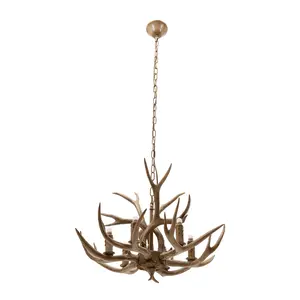 NoBrand Rustic Ceiling Pendant Lamp - Vintage Resin Deer Horn Antlers Design, Ideal for Restaurant Indoor Lighting, Restaurant Lighting