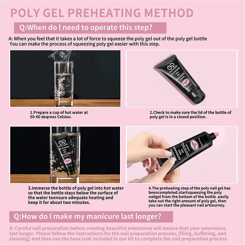 Acrylic Polygel Manicure Kit with 20 Nail Molds, 6 Color Acrylic Polygel Manicure Kit with Nail Art Tools, Professional-grade Nail Art Kit for Beginners, Nail Extension Kit, Polygel Nail Kits