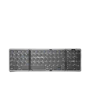 Foldable Bluetooth Keyboard with Numeric Keypad Office Foldable Keyboard Three-Channel TYPE-C Foldable Keyboard Business