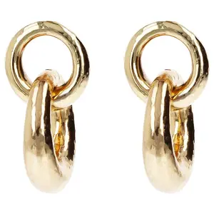 Louis Dell'Olio Bronze Hammered Double Round Link Earrings