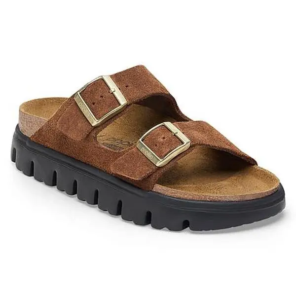 Papillio by Birkenstock Arizona Chunky Suede Sandal- Dark Tea or Black