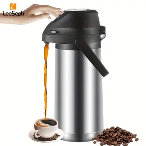 Airpot Coffee Dispenser with Pump, 66 Oz Double-Wall Insulated Stainless Steel, 12 Hour Heat 24 Hour Cold Retention, Thermal Beverage Dispenser, Coffee Bar Accessories