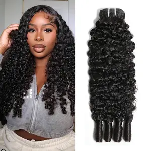 SDDRSRA 12A Human Hair Bundles Burmese Curly Hair Bundles Quick Weave Extensions Human Hair Weave Bundles For Black Women Spiral Curly End Deep Wave Human Hair Extensions