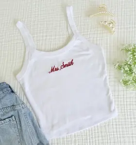 Mrs. Tank Top, Embroidered Tank, Bachelorette Outfit Embroidered Icon Tank Top