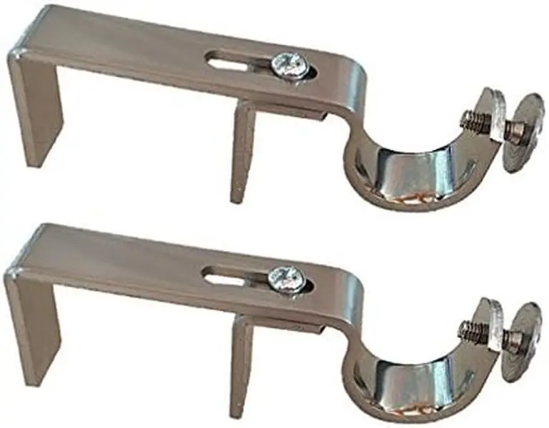 NoNo Bracket - No Drill Curtain Rod Bracket Attachment Over Blinds (Satin Nickel) NoNo Bracket - No Drill Curtain Rod Bracket Attachment Over Blinds (Satin Nickel)