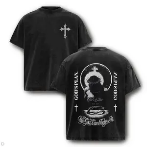 Who Am I To Judge Washed Tee – Vintage Charcoal Acid Wash Shirt with Crown of Thorns Graphic & Luke 6:37 for Faith-Based Apparel