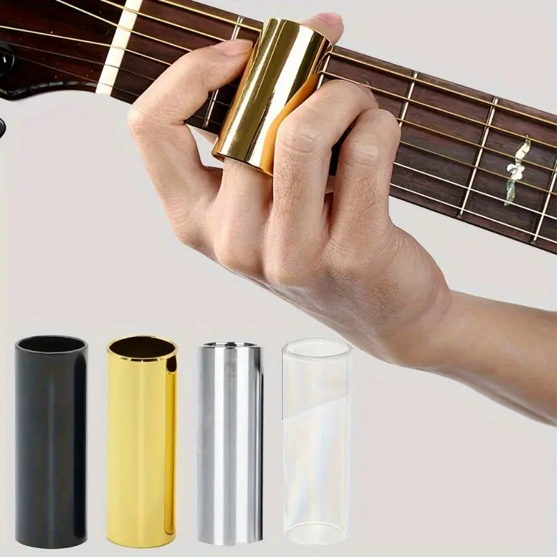 1pc Guitar Slide Bar Stainless Steel Metal Finger Slides for Guitar Ukulele String Instruments Guitar Accessories Steel Finger Slider Guitar