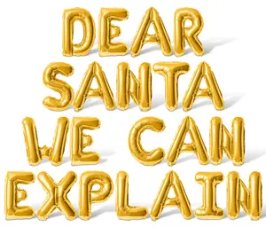 Letter Balloons - DEAR SANTA WE CAN EXPLAIN 16" Inch Alphabet Letters Foil Mylar Balloon Christmas Party Banner