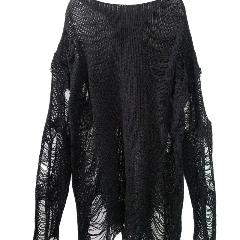 Women's Basic Plain Ripped Drop Shoulder Loose Oversize Baggy Sweater Tops, Casual Long Sleeve Boat Neck Jumper Fit for Fall & Winter, Fashion Womenswear Ladies' Knitwear for Daily Wear, Casual Knitted