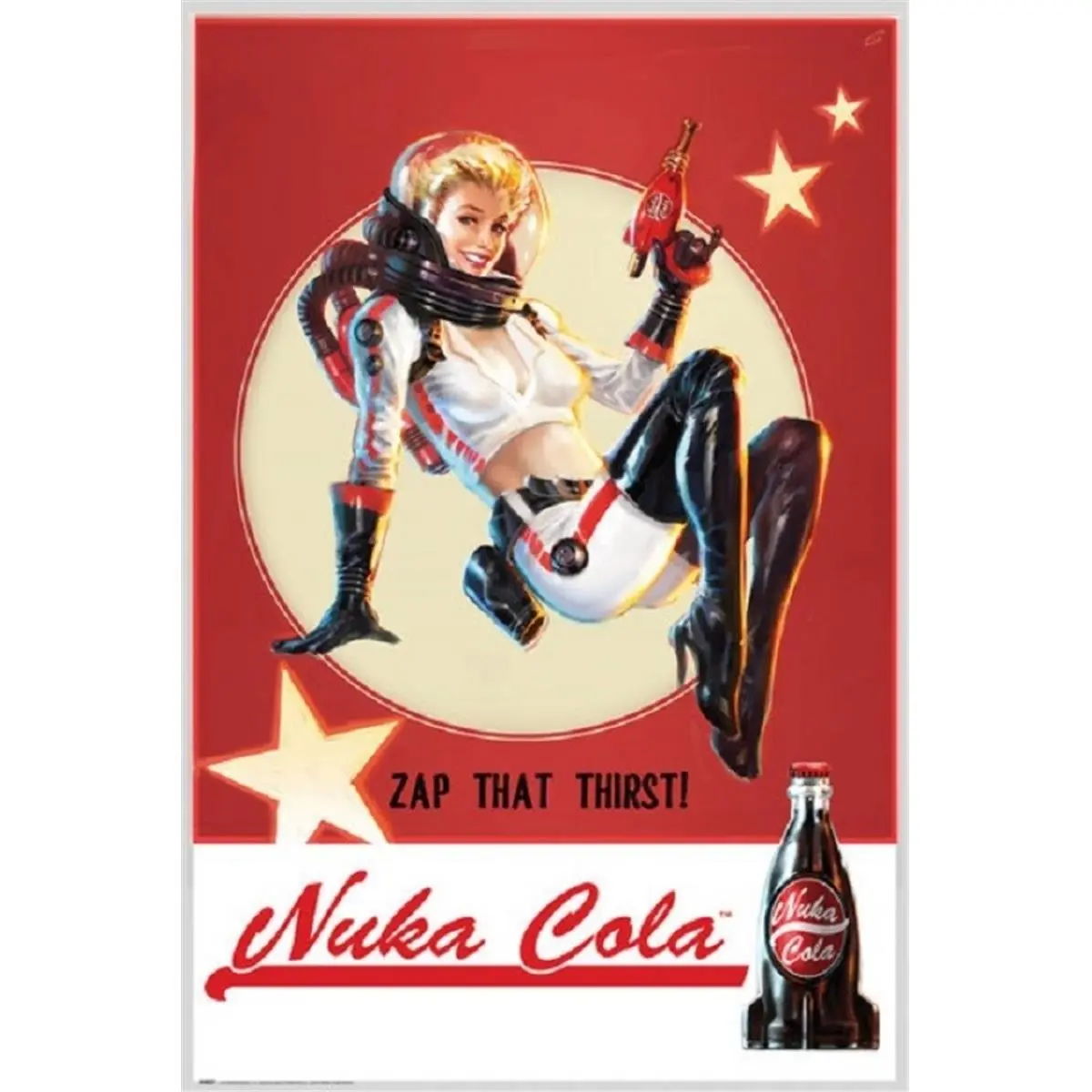 212 MAIN Fallout 4 - Nuka Cola Vintage Photo Poster Print - 24x36 in Gaming Wall Art, Bedroom Decor, Unisex Collectible Home Accessory, 24 X 36 In