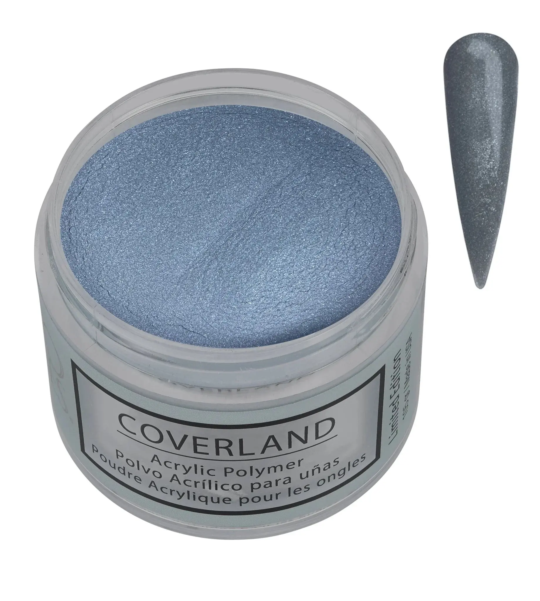 TONES Coverland Limited Edition Acrylic Powder, "Melted Metal" Metallic Silver, Excellent Adhesion, Moderate-Fast Cure, Powder Form - 1.5 oz, Hides Flaws