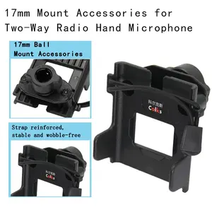 Car Radio Handheld Mic Walkie Talkie Holder Clip, Car Mount Two-way Radio Bracket Head Accessory, 17mm Ball Head Vehicle Mount Accessories，Stable Non-Swaying for Off-Road Vehicles