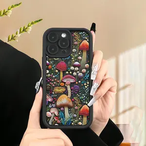 Cute Colorful Mushroom Pattern Tpu Anti-Drop Phone Case, Soft Shockproof Cover for iPhone 11/12/13/14 Pro Max/15 Pro/16 Plus