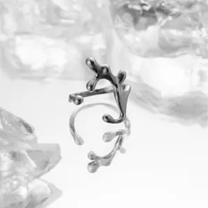 Niche design ring high-end irregular texture open ring female jewelry