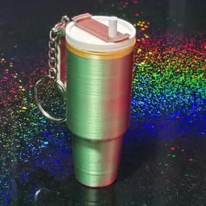 3D Printed Thermos Cup Keychain Lip Balm Holder - Compact Travel Accessory for Backpacks Purses Bags And Lanyards Accessories for On-the-Go Convenience