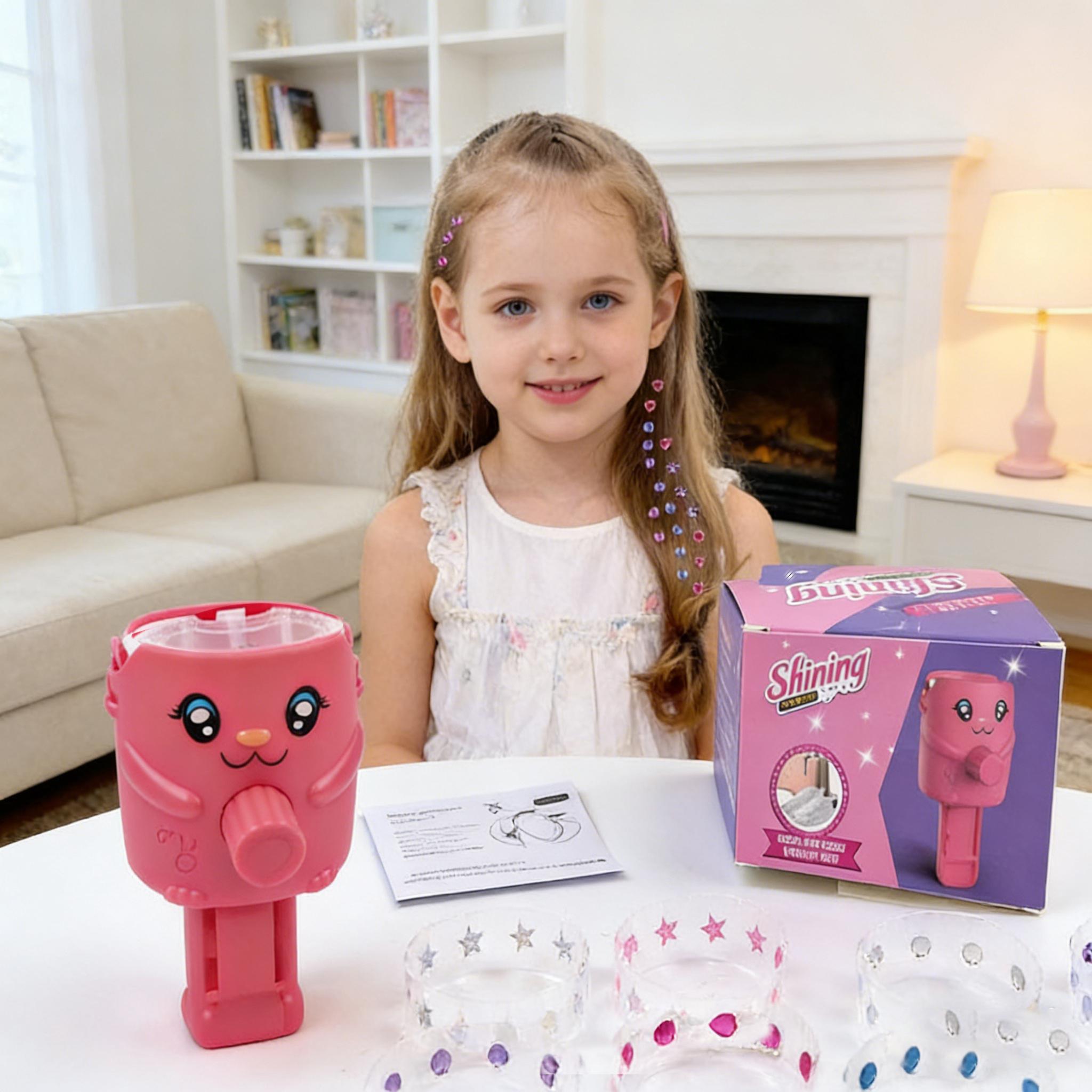 Hair Gem Stamper Kit – DIY sparkling hair styling tool | 120 rhinestones | Hair styling tool | Hair styling tool with reusable shiny gems; Christmas and birthday gifts, toys for girls