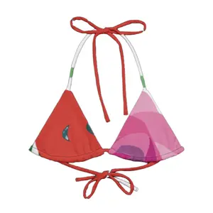 Sweet Beauty String Bikini Top - 88% Recycled Polyester 12% Elastane Flexible Adjustable Straps Removable Padding Sustainable Swimwear