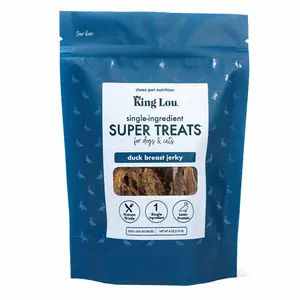 King Lou Duck Breast Jerky Dog Treat - Single-Ingredient, Low-Temperature Dehydrated Raw Snack single  ingredient