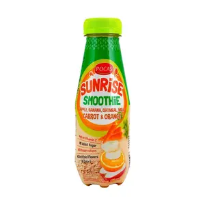 POCAS Sunrise Carrot Orange Oat Milk Smoothie 300ml - Sugar-Free, Vitamin C Rich, Healthy Breakfast Drink